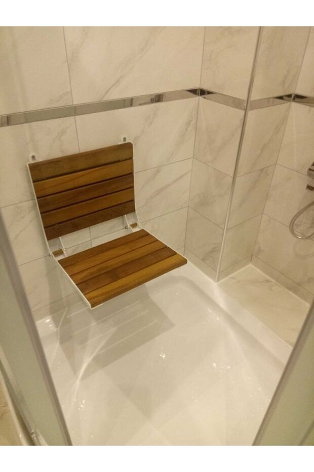 Beyaz Katlanır Duş Oturağı - 5