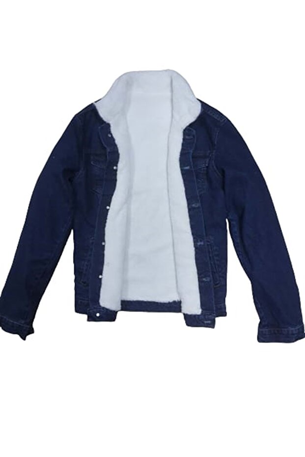 Corrıdor Erkek Kürklü Kot Mont - Mavi - XL - 1