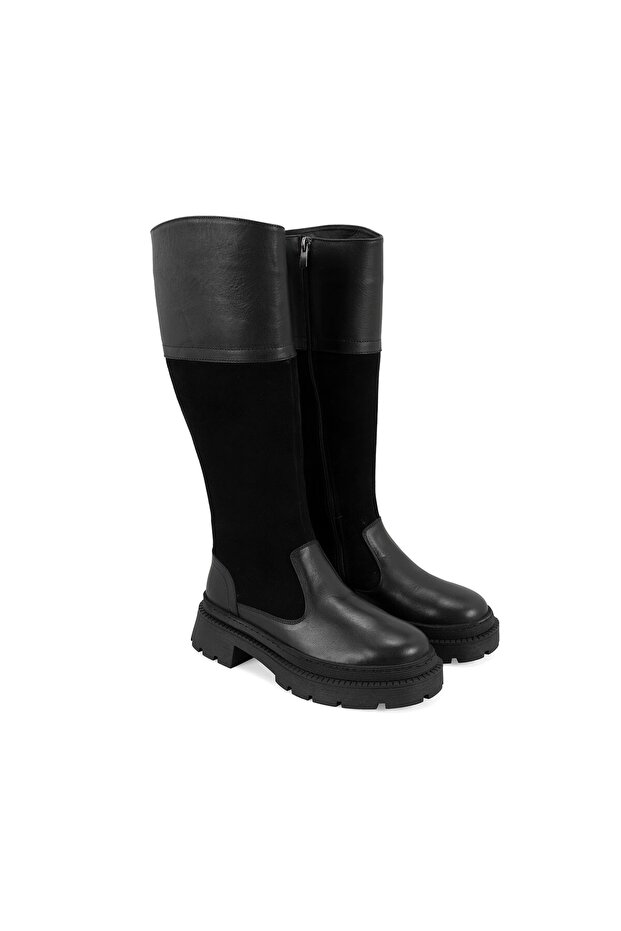 Kadın Siyah Deri Çizme - 1