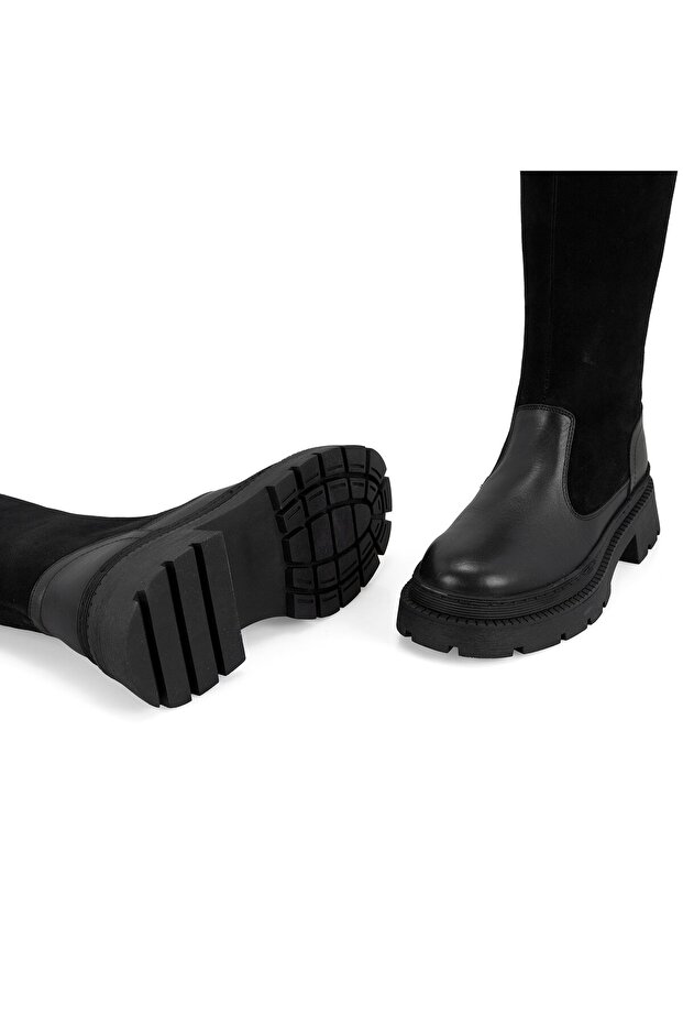 Kadın Siyah Deri Çizme - 7