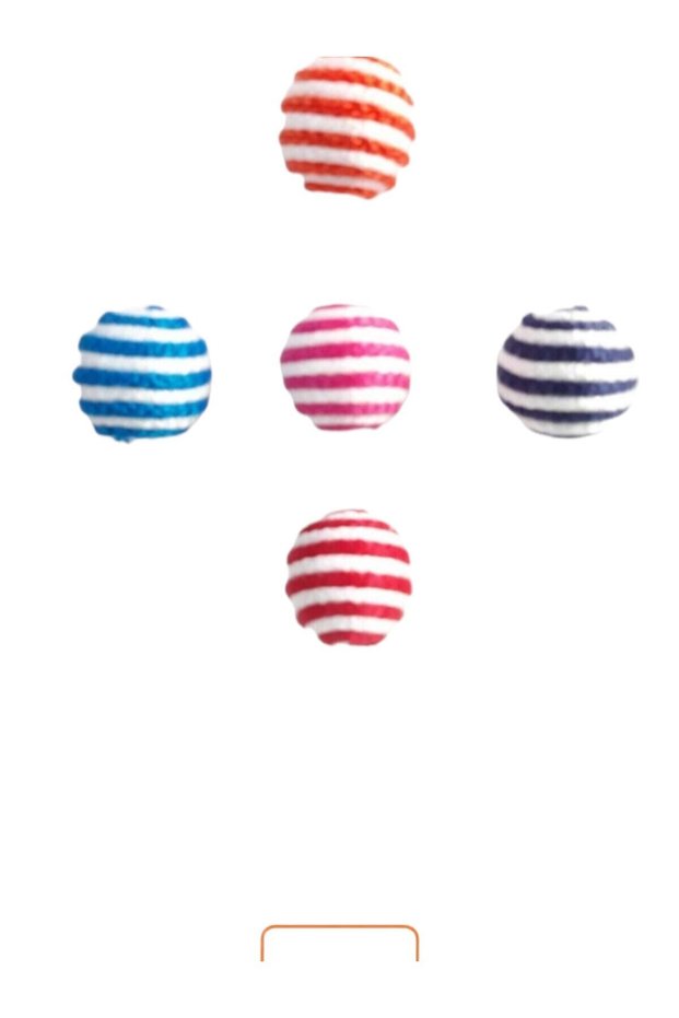 Becat Colorful Rope-Winding Cat Toy Ball with Sound | Durable & Fun Ball 5 cm - Pack of 5