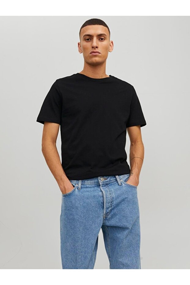 JJEORGANIC BASIC TEE SS O-NECK NOOS Black - 1
