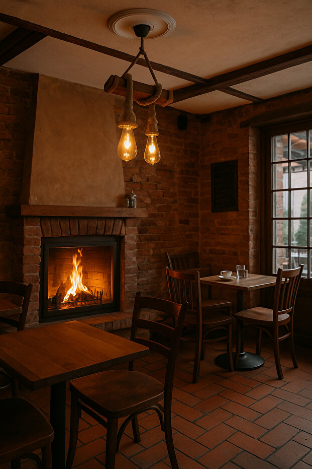 İkili Ahşap Jüt Halatlı Avize - 2