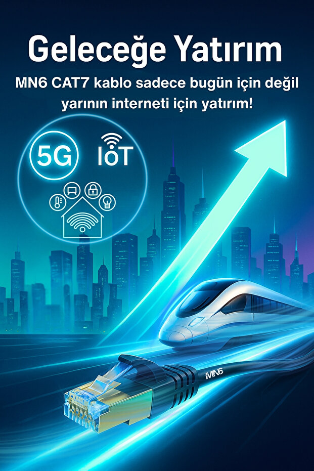 M109f Cat7 Kablo 2 Metre/Bakır Tel-2 M Cat7 Ethernet Kablosu-10Gbps-50 Mikron Altın Kaplama/STP - 5