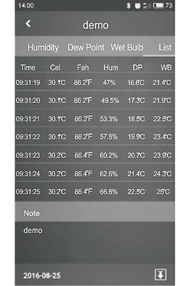 HYGROMETER temperature humidity meter BLUETOOTH - 10