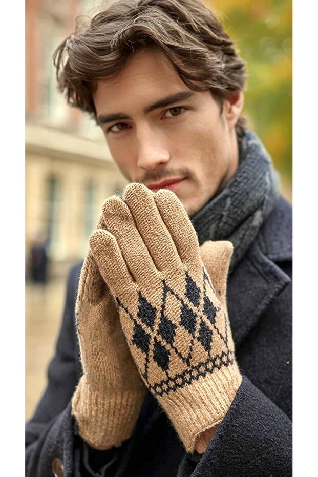Men's Jacquard Pattern Gloves - 1
