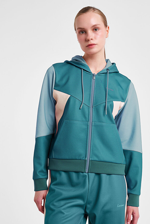 25N-2131 Women's Zippered Hooded Sweatshirt