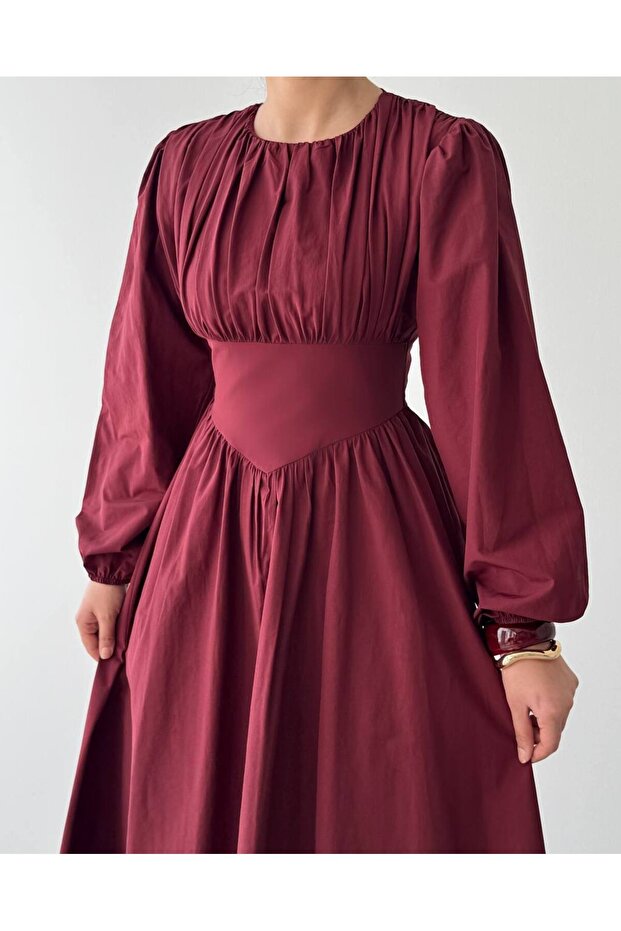 Rochie lungă cu detaliu corsaj - 5