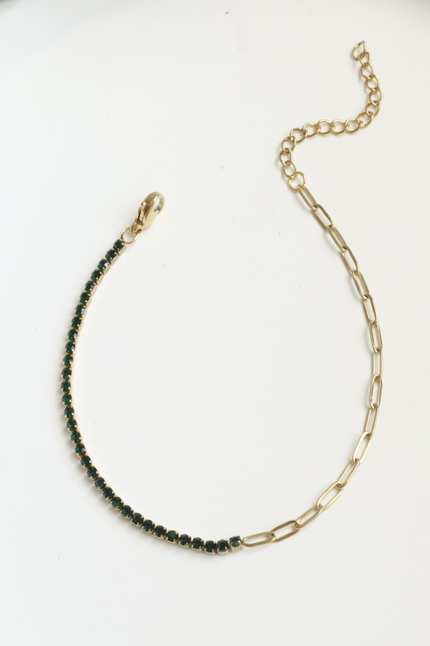 Women's Steel Bracelet Thin Waterway Ellipse Mix Chain Bracelet