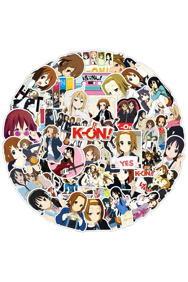 50PCS 10/30/50pcs K-ON！Anime Music Girl Stickers Cute Hirasawa Yui Cartoon Decals Water Bottl