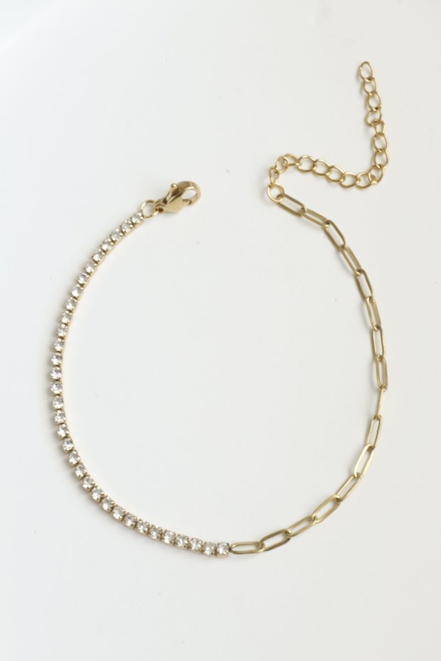 Women's Steel Bracelet Thin Waterway Ellipse Mix Chain Bracelet