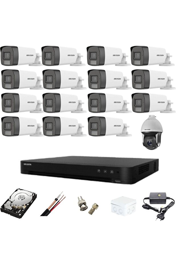 Mixed surveillance system 16 cameras Dual Light DVR AcuSense 8 MP with included accessorie - 1