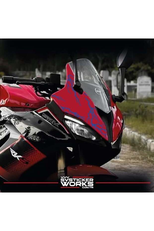 ملصق RKS SRK250RR، ملصق زخرفي للرأس الأمامي على شكل برق