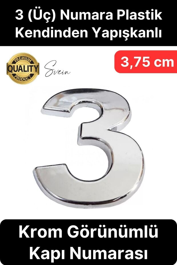 No 3 Door Number Self-Adhesive Table Cabinet Plastic Home Mailbox Outdoor Apartment 3.75cm