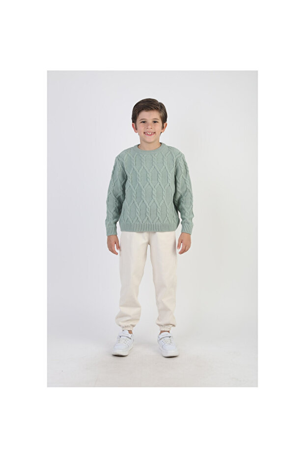 Men's Gabardine Pants and Knitwear Sweater Set