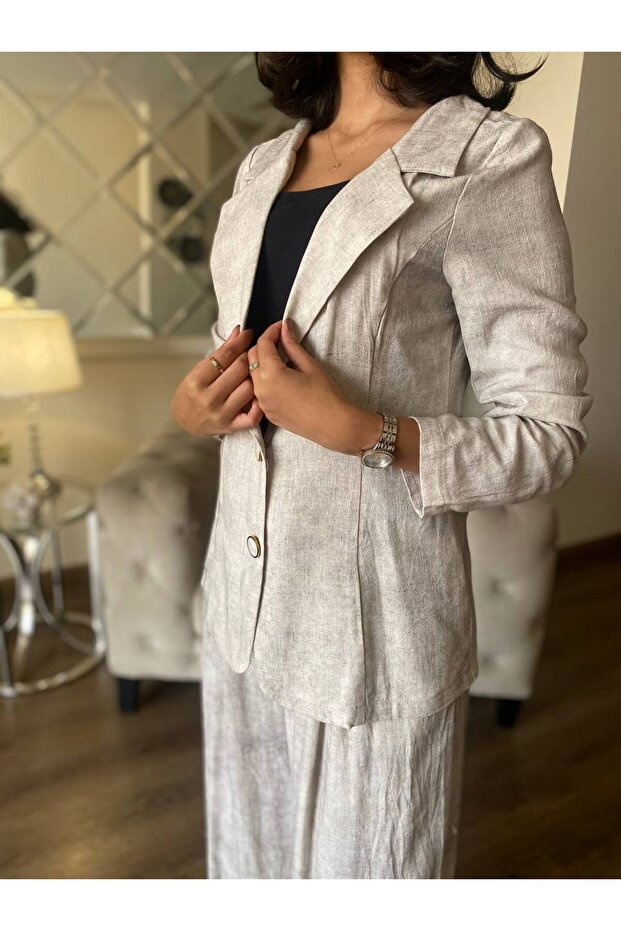 طقم جاكت وبنطلون قطن - 3