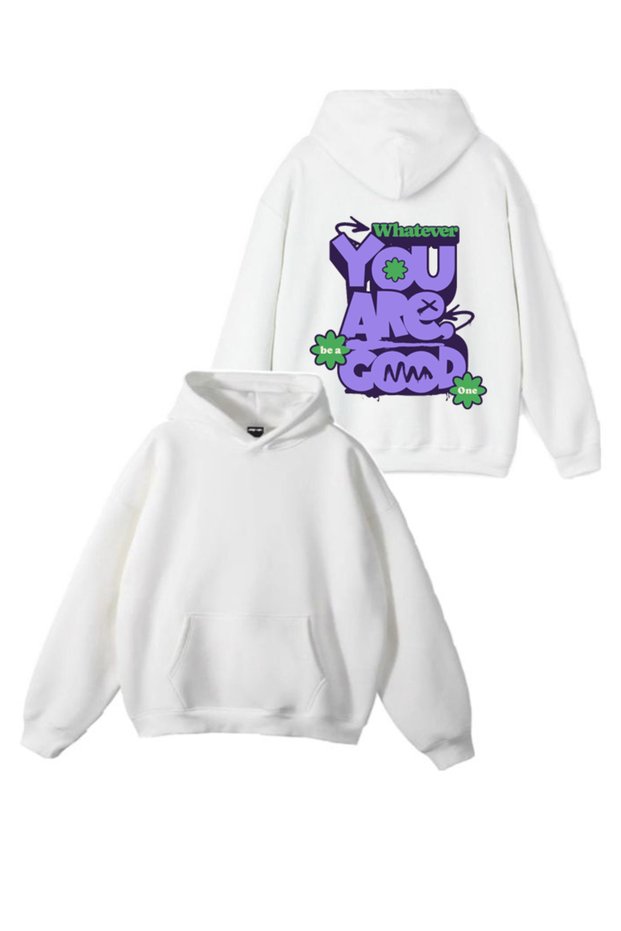 New Season Whatever You Are Good Printed 3 Yarn Cotton Hooded Sweatshirt