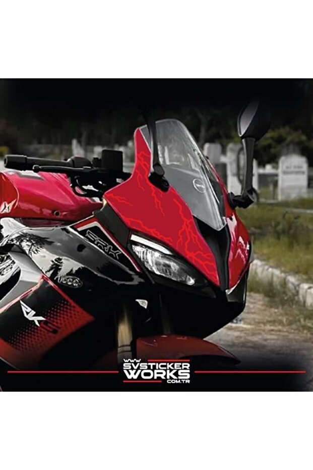ملصق RKS SRK250RR، ملصق زخرفي للرأس الأمامي على شكل برق