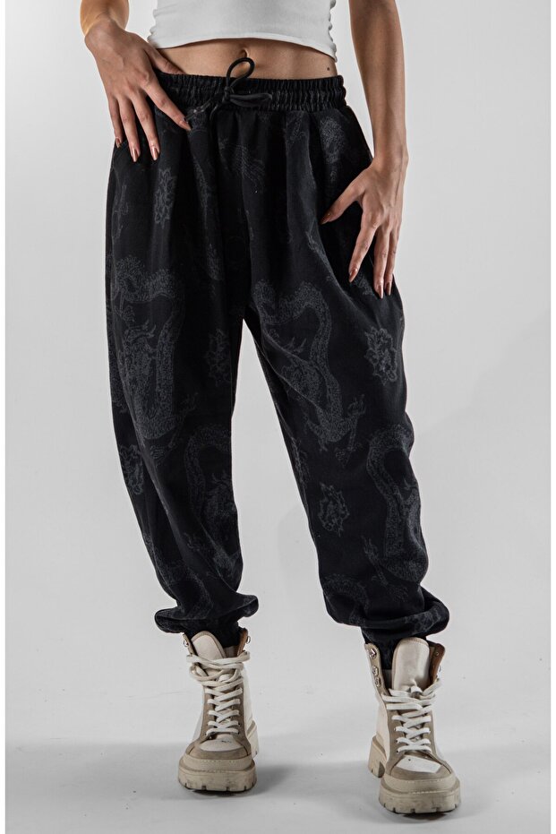 Women's Pleated Jacquard Shalwar Trousers