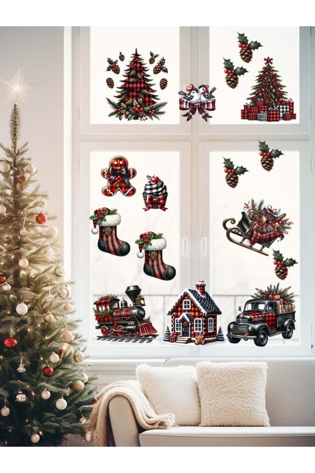 One Direction, Black Pitikare Patterned Christmas Ornament, Wall, Glass, Sticker 15 Pieces