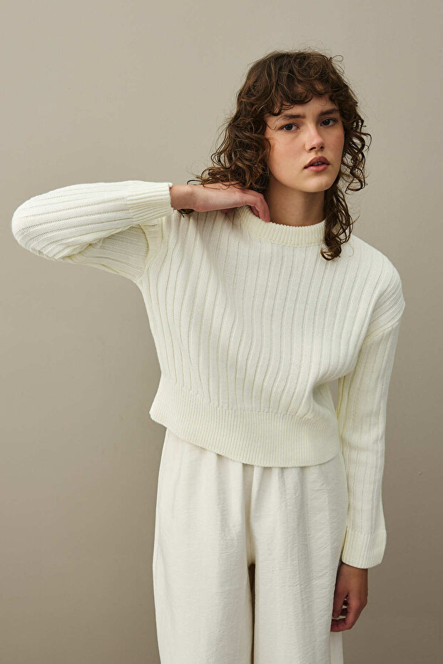 Fitilli Basic Crop Kazak Ekru - 7