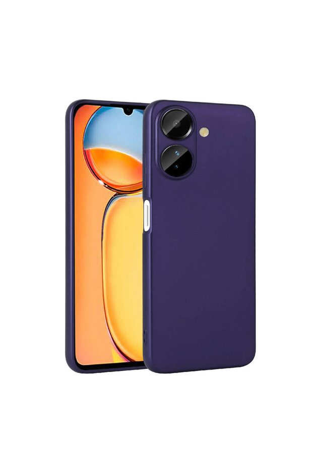 غطاء سيليكون متوافق مع هاتف Poco C65 - أزرق داكن