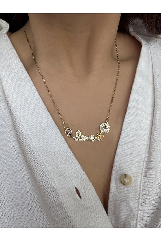 Çelik Love Kolye - 1