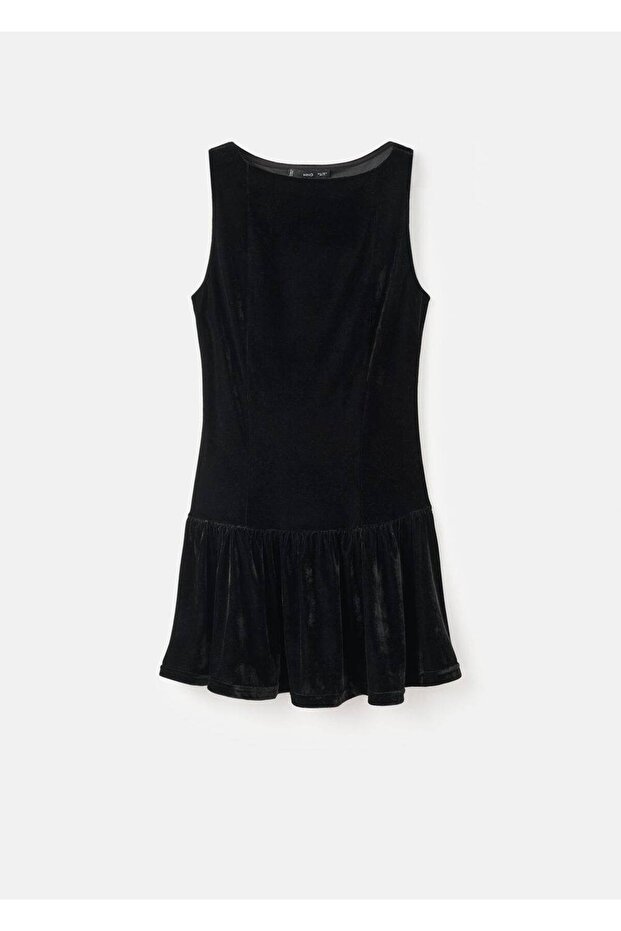 Kadife dar kesim elbise - 3