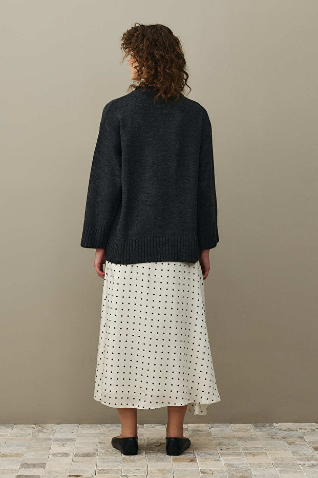 Oversize Örme Kazak Antrasit - 4