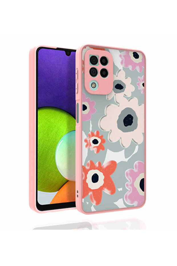 Galaxy M32 Compatible Case Patterned Camera Protected Shiny Nora Cover - No5 - 1