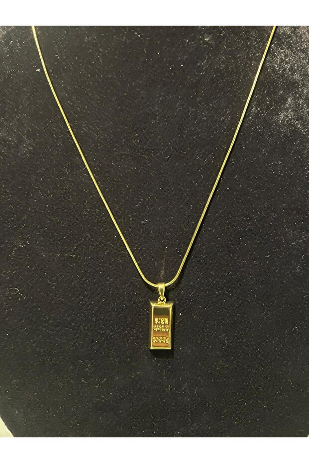 Külçe Altın Model Çelik Kolye - 3