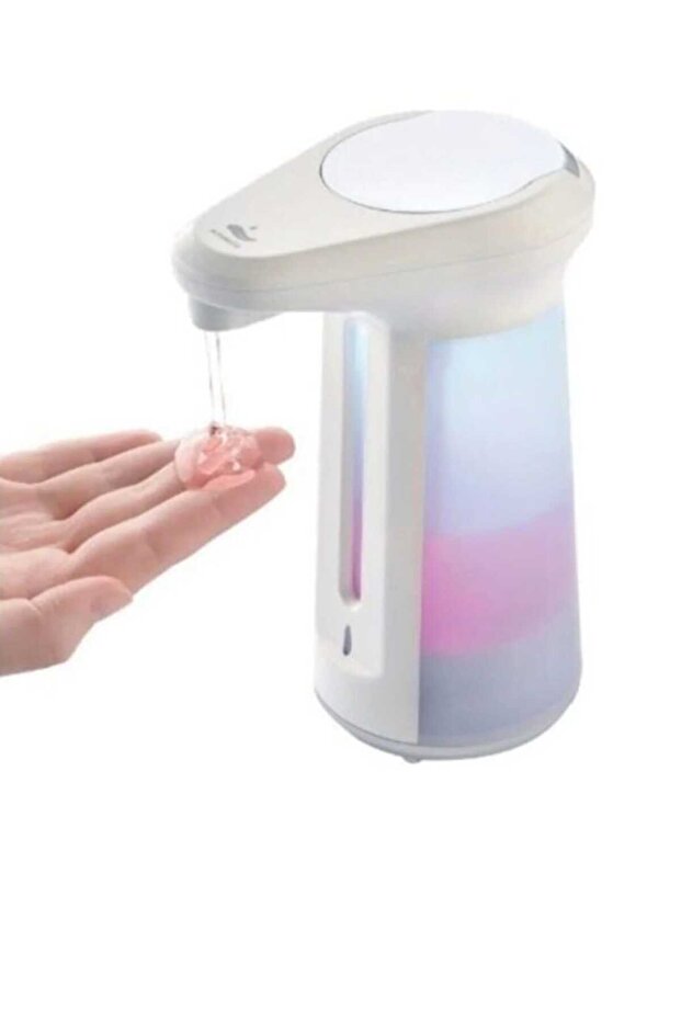 Sensörlü Sabunluk Pilli Led Işık Hareket Sensörlü Pilli Sabunluk Deterjanlık Dezenfektan - 1