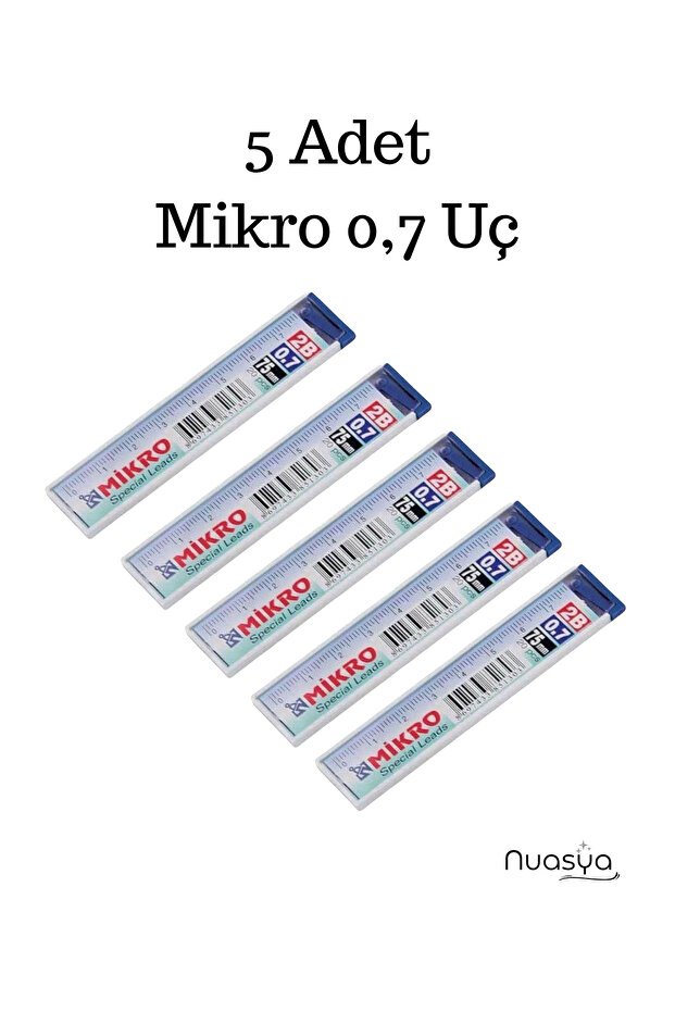 Min Pen Tip 0.7 Tip 2B with Graduated Ruler - Pack of 5 - 1