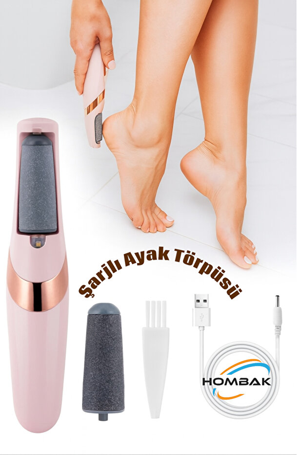 Hombak Şarjlı Elektrikli Ayak Törpüsü – Pürüzsüz Topuk Bakım Aleti