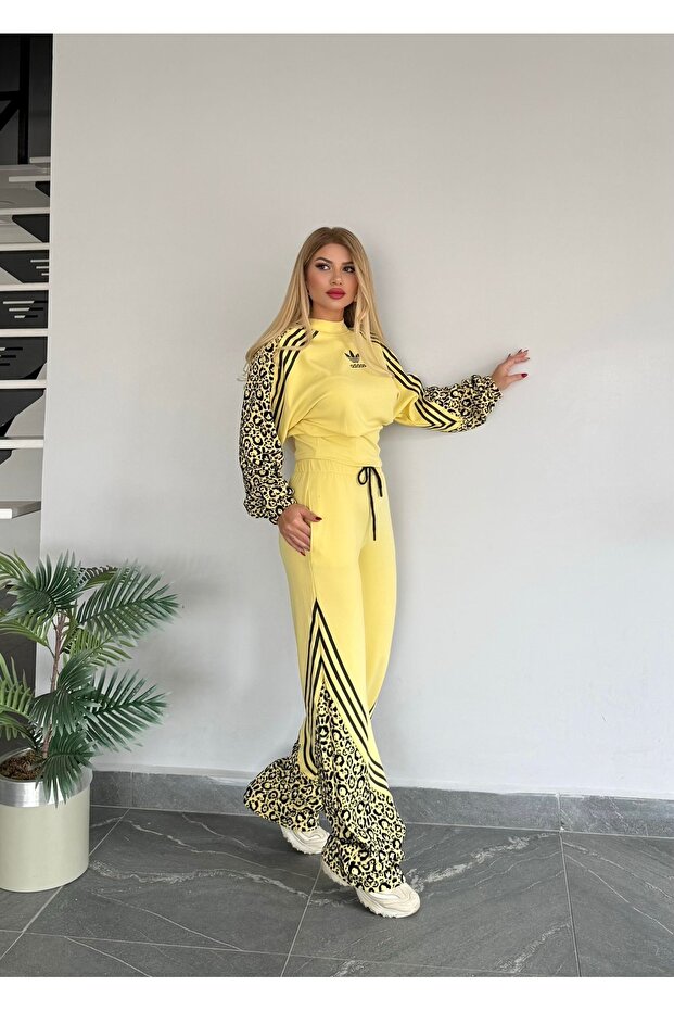 Modal Fabric Full Stretch Lycra Side Zipper High Waist Leopard Print Top and Bottom Set