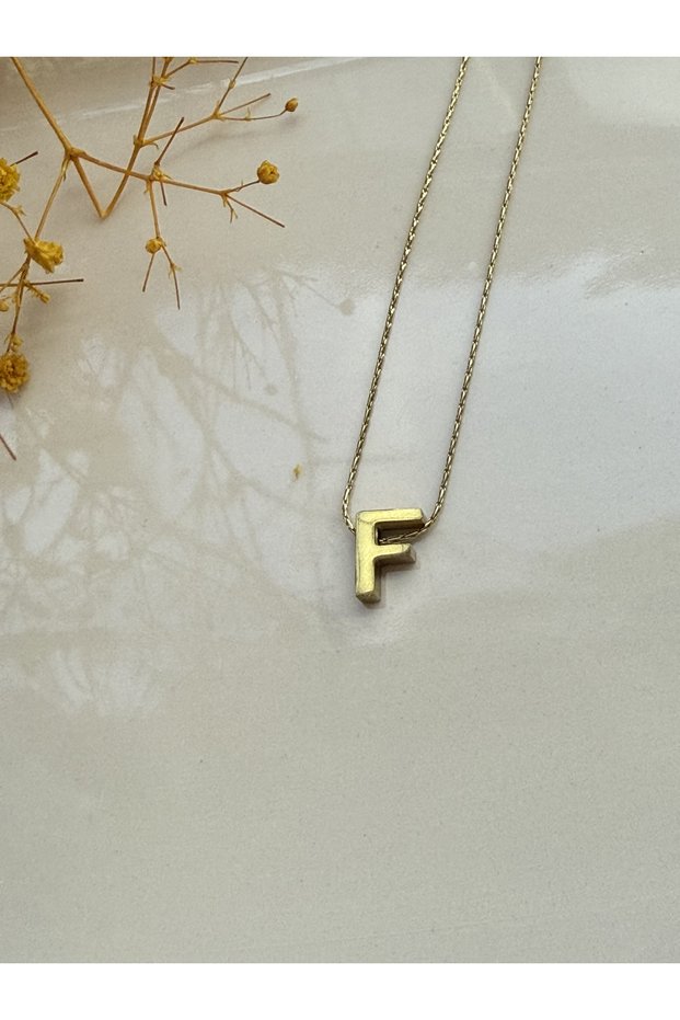 Stylish and Elegant Tiny F Letter Steel Necklace 0.90 cm
