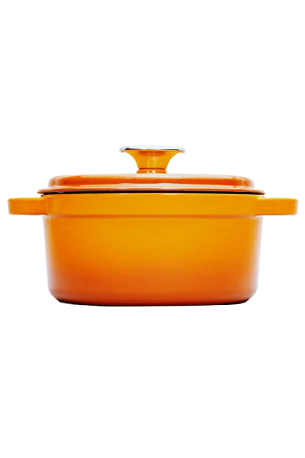 وعاء دائري مقاس 24 سم باللون البرتقالي المتدرج - 3