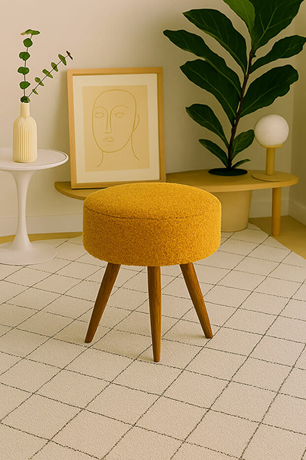 Teddy Oval Peluş Puf Bench - 1