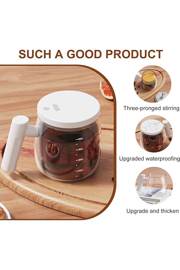 A cup designed to automatically mix drinks, such as coffee, milk, and juices, easily and quickly. - 4