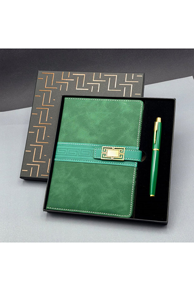 Gift Notebook Pen Set Green