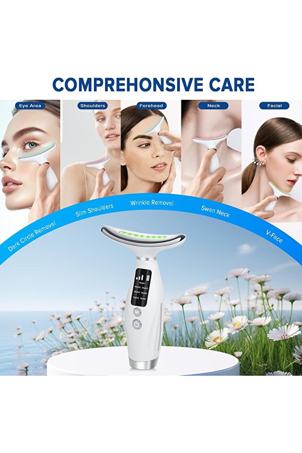 Neck Face Massager, Necomi Face Sculpting tool Multi-Function Face Massager with 7 Color Modes,45±5 - 6