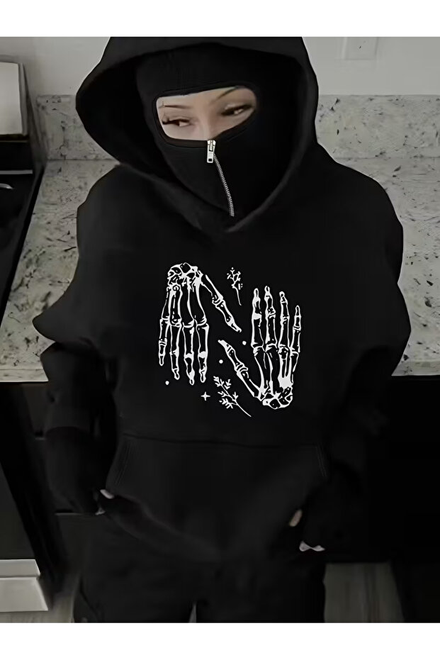 Snow Masked Ninja Unisex Sweatshirt Cardigan 2Strands Thick Fleece