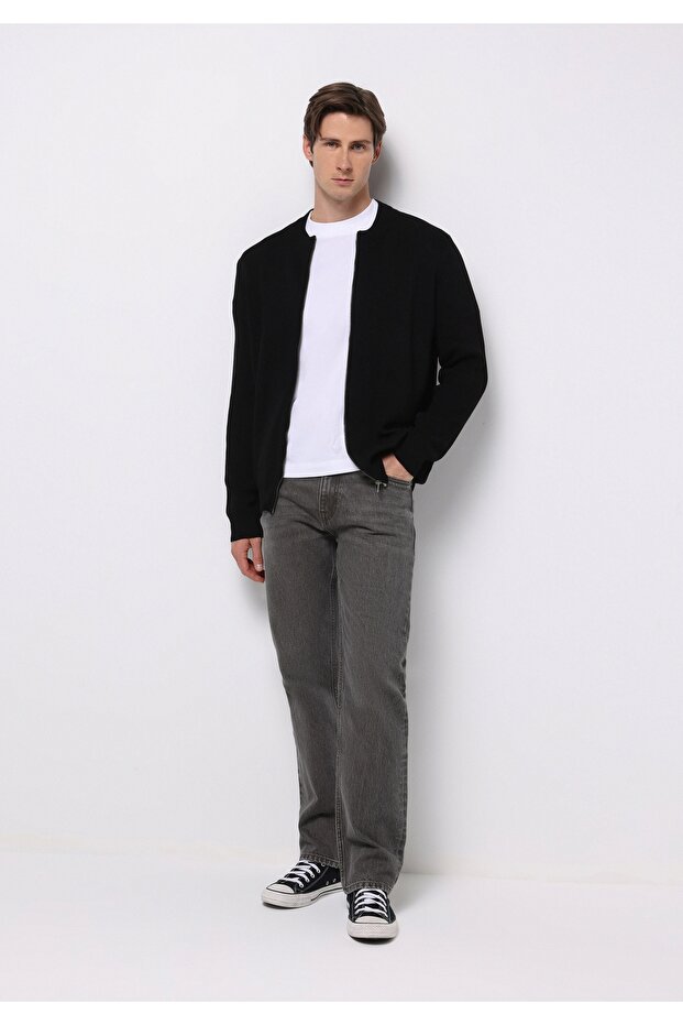 Regular Fit Erkek Siyah Hırka - 3