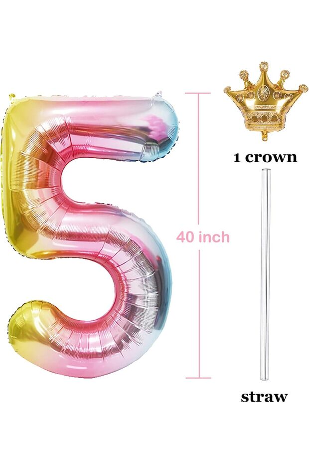 Balloons for different occasions numbers, 5, 101cm - 2