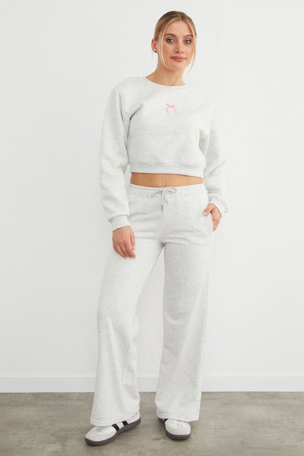 3 Threaded Palazzo Sweatpants with No Waistband and Lace-Up Detail