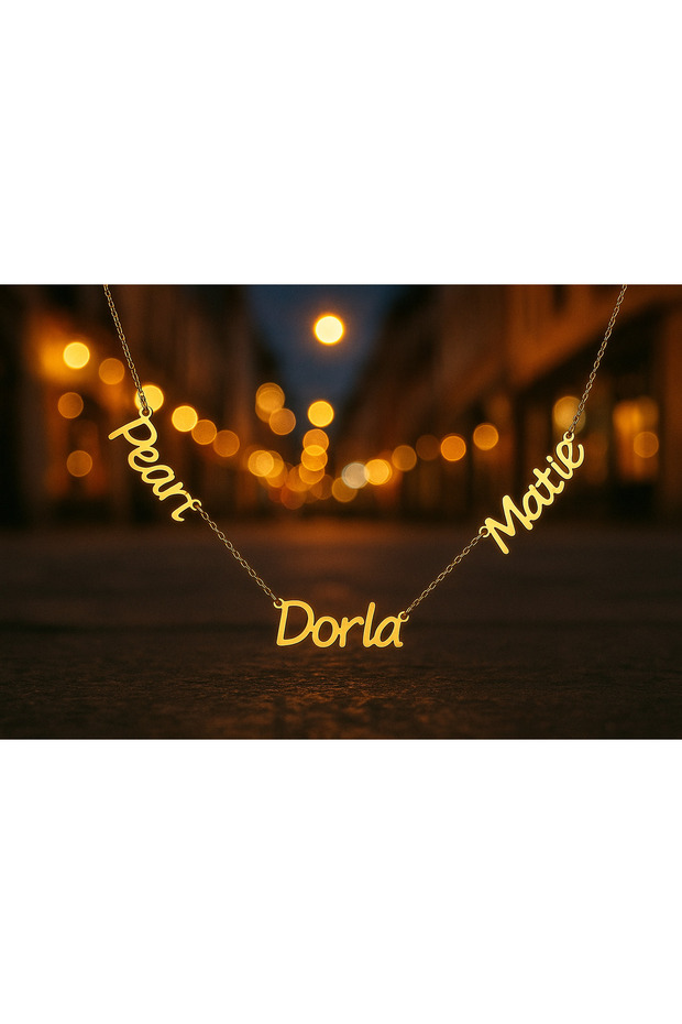 Üç İsimli Gümüş Kolye - 2