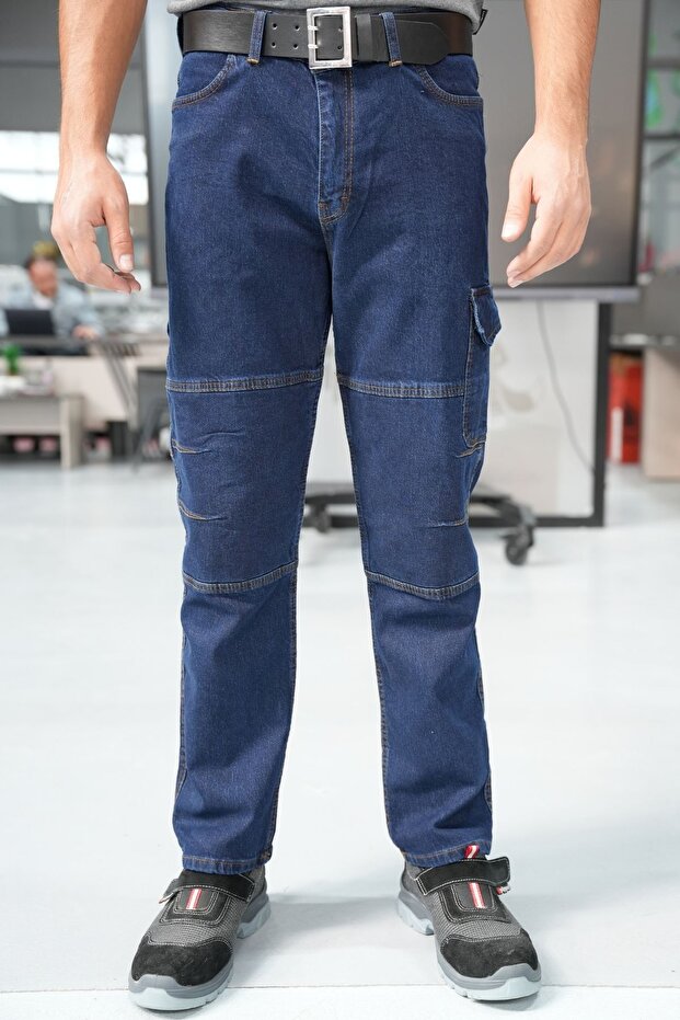 İş Pantolonu Kot Kumaş Titan Flex Model Lacivert - 1