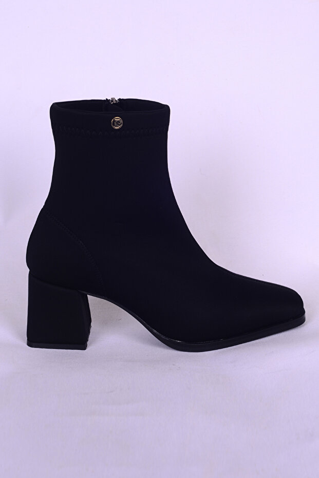 54970 Black Women's Suede Heeled Boots
