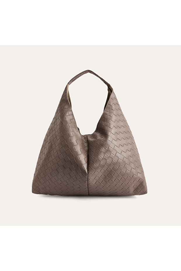Women's Mink Color Braided Casual Handbag