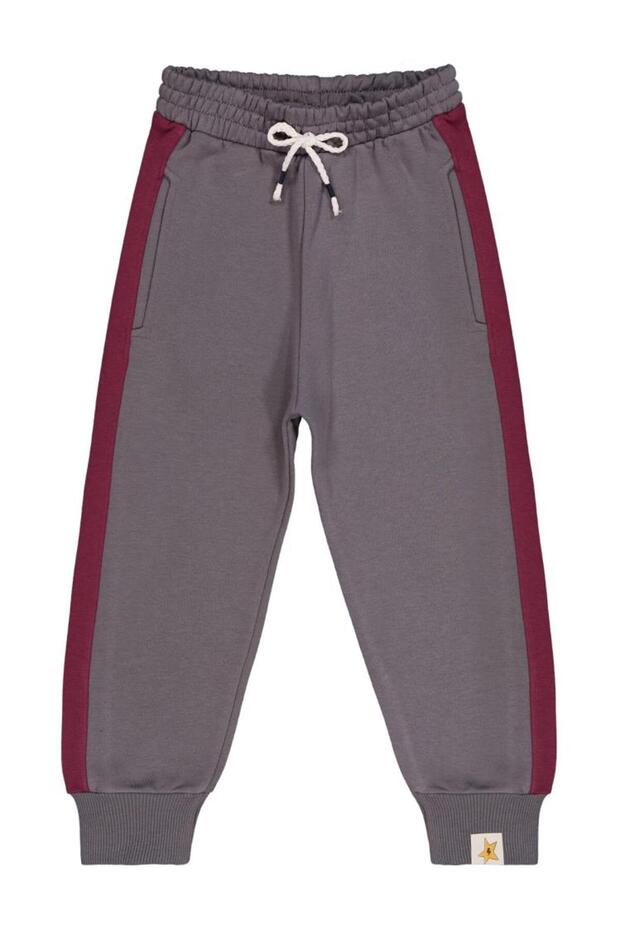 Piece Fabric Ornament Lace-Up 6-9 Years Old Sweatpants - Burgundy 7-8 Years Old